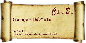 Csenger Dávid névjegykártya