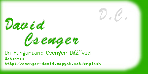 david csenger business card